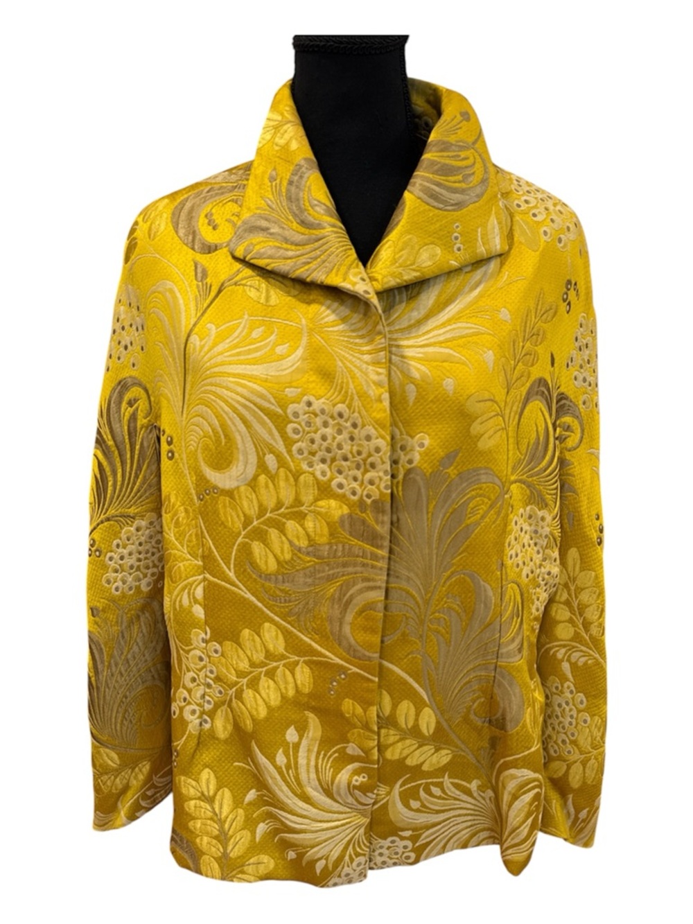 vintage Bill Blass goldenrod silk jacquard tapestry jacket